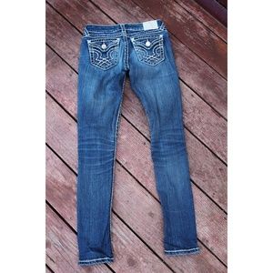 LA Idol White-Stitched Skinny Jeans